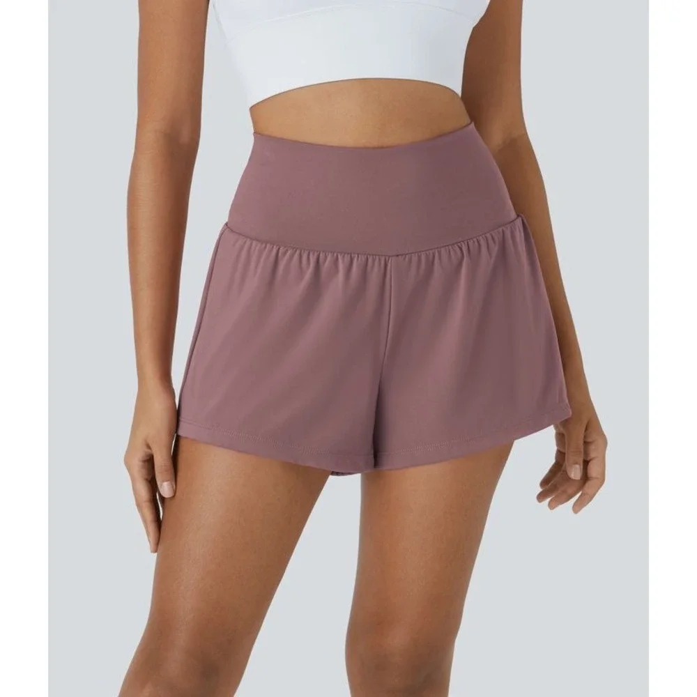 Halara SoftlyZero Airy Super High Waisted 2-in-1 InstantCool Yoga Shorts  Size S